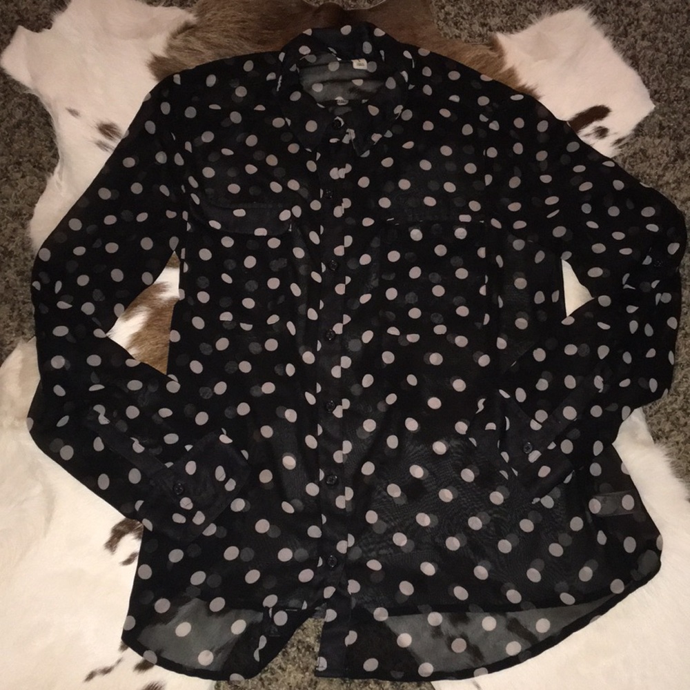 Old Navy Black Dots Blouse